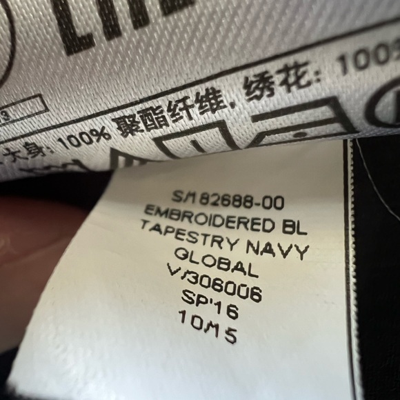 Banana Republic navy size XL Sheer Embroidered Blouse - Picture 8 of 9